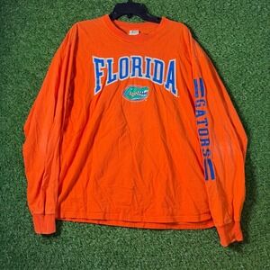 Florida Gators Long‎ Sleeve Shirt XL Orange Made USA M.J. Soffe Vintage